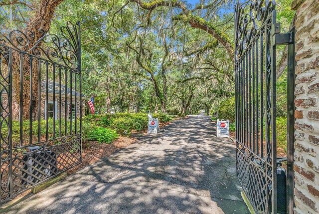 1033 Tuckers Rd, Pawleys Island, SC 29585 - exterior space with driveway and a gate
