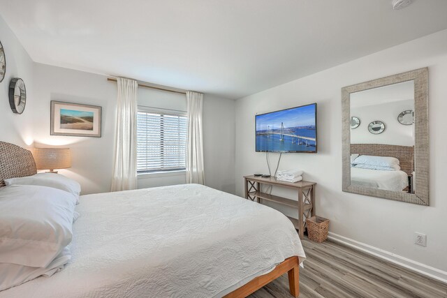 bedroom featuring wood-type flooring