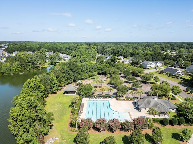1070 Moss Grove Dr, Moncks Corner, SC 29461 - aerial view of a nearby body of water and a pool area