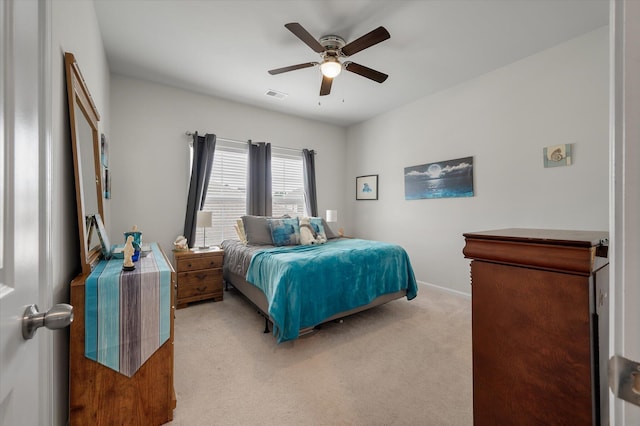 143 Daniels Creek Cir, Goose Creek, SC 29445 - bedroom featuring light colored carpet, ceiling fan, and baseboards