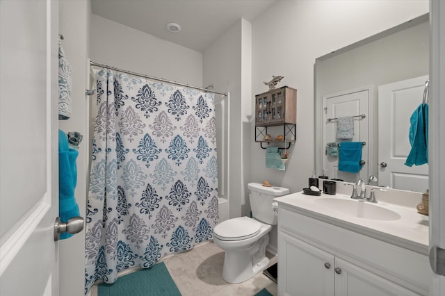 143 Daniels Creek Cir, Goose Creek, SC 29445 - full bath featuring vanity, toilet, shower / tub combo, and tile patterned floors