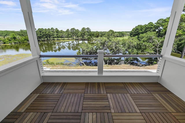 balcony with a water view