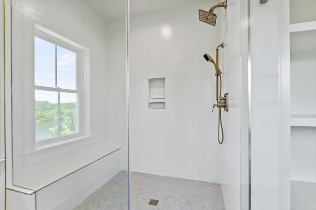 bathroom with a shower