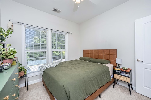754 Certificate Ct, Charleston, SC 29414 - bedroom featuring light colored carpet, visible vents, baseboards, and ceiling fan