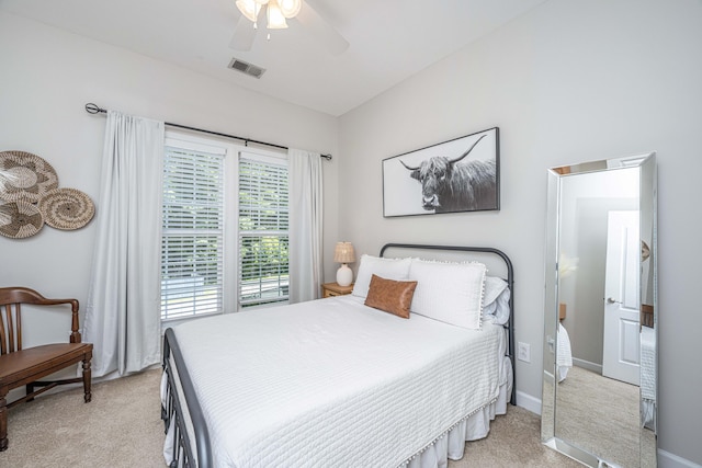 754 Certificate Ct, Charleston, SC 29414 - bedroom with light colored carpet, visible vents, baseboards, and a ceiling fan
