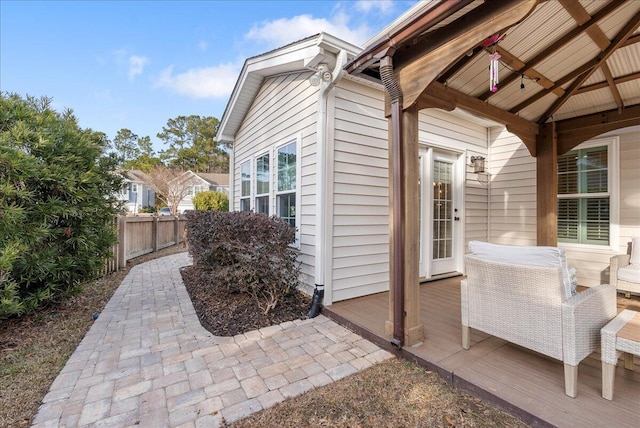 exterior space with a gazebo and a wooden deck