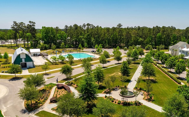 bird's eye view of a pool area