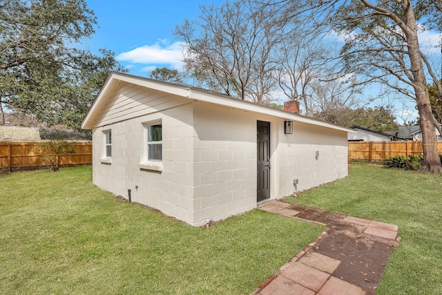 exterior space with a fenced backyard