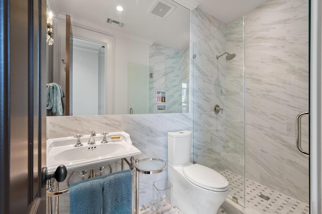 32 Prioleau St Unit J, Charleston, SC 29401 - full bath with a stall shower and crown molding