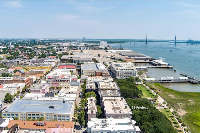 32 Prioleau St Unit J, Charleston, SC 29401 - aerial view of a large body of water and a notable bridge