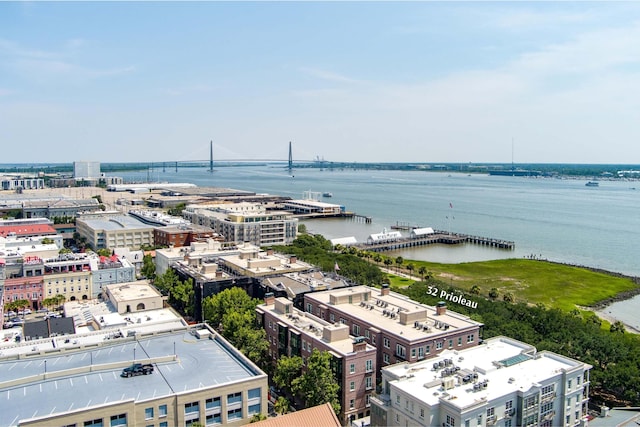 32 Prioleau St Unit J, Charleston, SC 29401 - drone / aerial view of a nearby body of water and a notable bridge