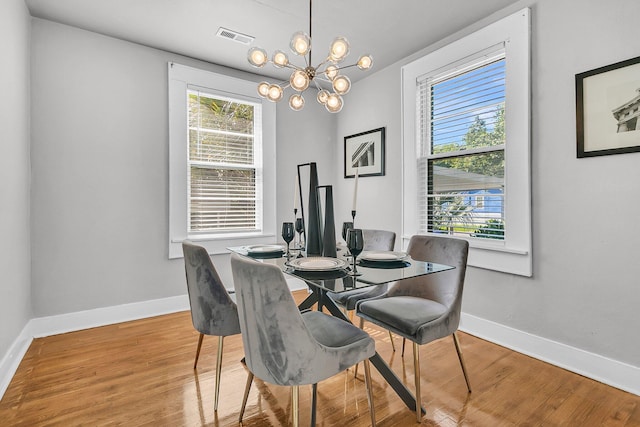 2215 Suffolk St, North Charleston, SC 29405 - dining space featuring a chandelier and wood finished floors