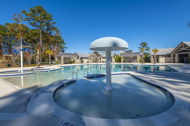 3769 Maidstone Dr, Mount Pleasant, SC 29466 - community pool with a pergola, a hot tub, and fence