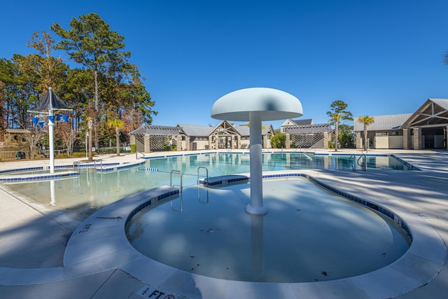 3769 Maidstone Dr, Mount Pleasant, SC 29466 - community pool with a pergola, a hot tub, and fence