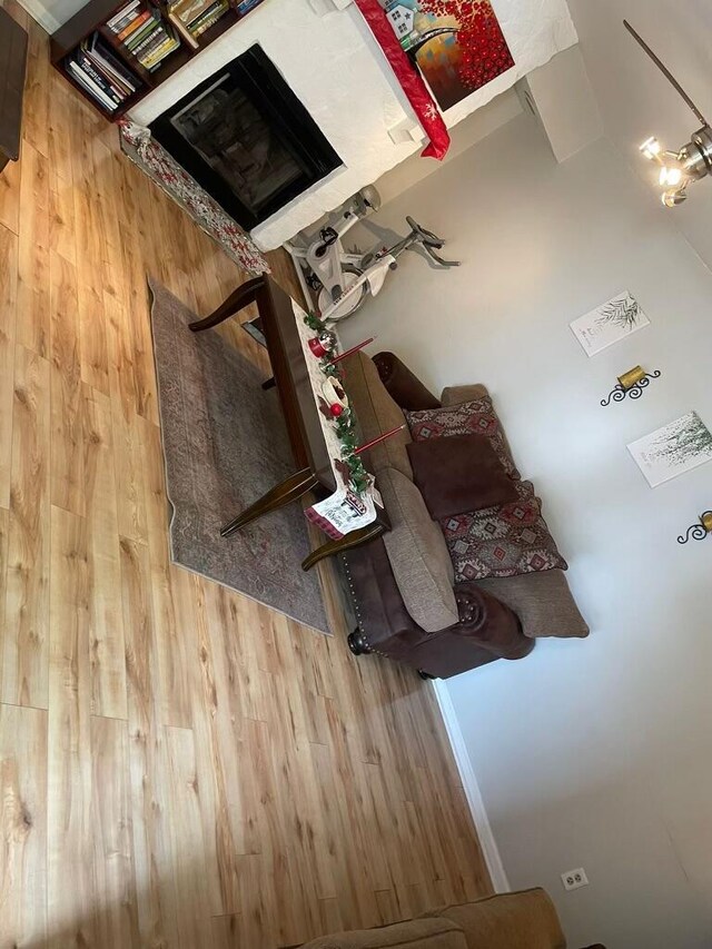 living area with wood finished floors