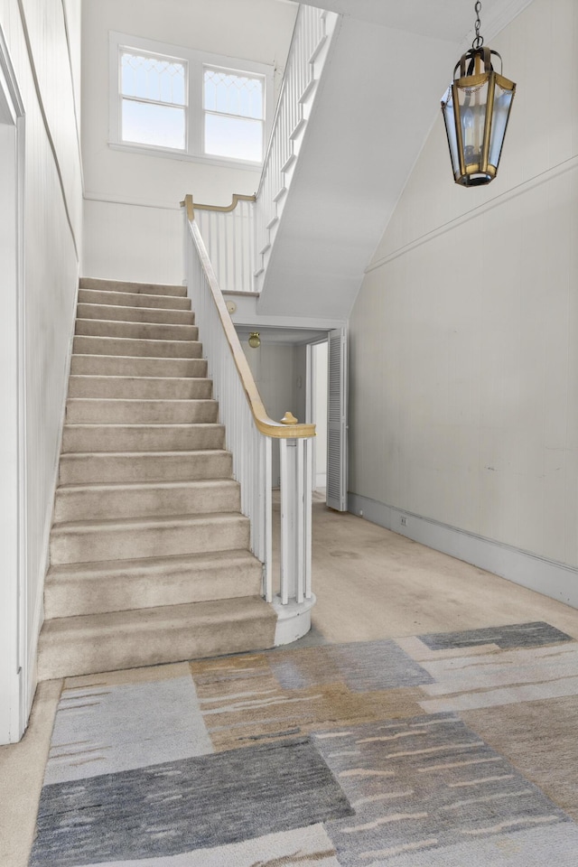 stairway with carpet