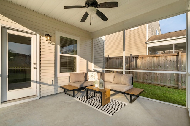 9747 Seed St, Ladson, SC 29456 - sunroom with an outdoor living space and ceiling fan
