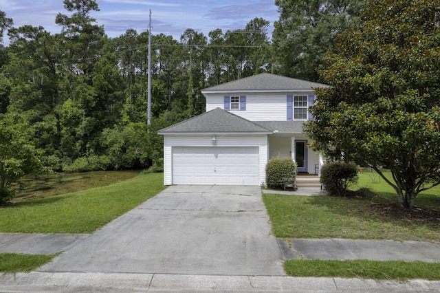 340 Stefan Dr, Charleston, SC 29412 - view of front of property with a shingled roof, a garage, driveway, and a front lawn