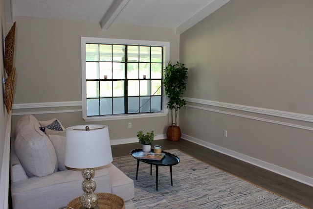 sitting room featuring wood finished floors and baseboards