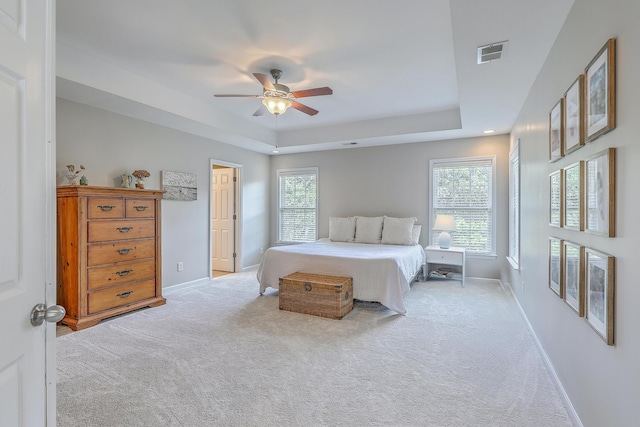2150 Terrabrook Ln, Charleston, SC 29412 - bedroom featuring carpet floors, a raised ceiling, and ceiling fan