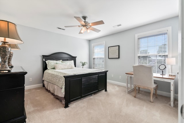 129 Saluda Dr, Moncks Corner, SC 29461 - bedroom with an office area, light colored carpet, and ceiling fan