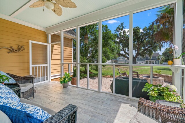 129 Saluda Dr, Moncks Corner, SC 29461 - sunroom with a ceiling fan and an outdoor living space