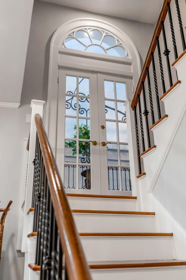 stairs with a wealth of natural light