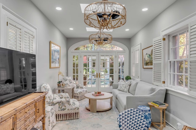 interior space featuring french doors