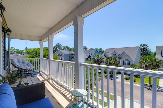 balcony with a residential view