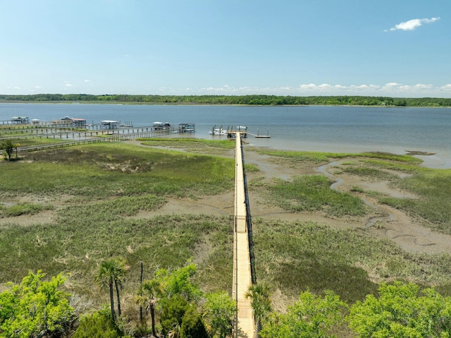 view of water feature featuring a boat dock