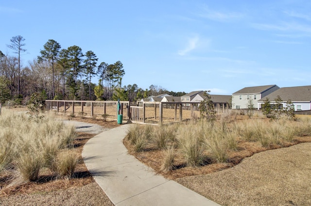 view of yard featuring a gate and fence