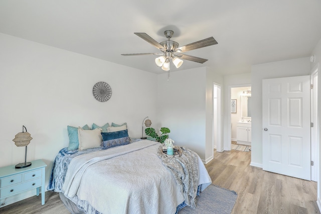 202 Greenmeadow Dr, Goose Creek, SC 29445 - bedroom with ceiling fan, baseboards, and light wood-style flooring