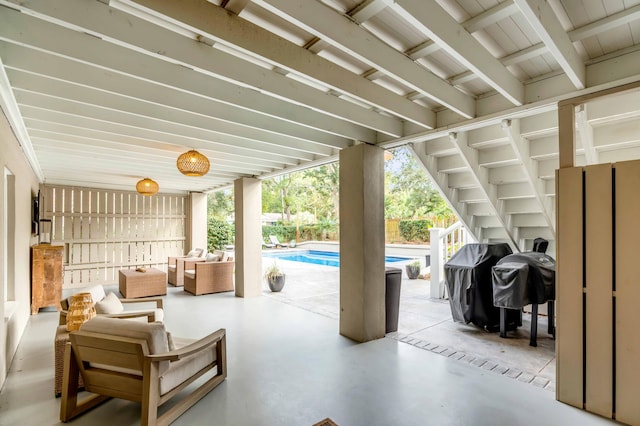 view of patio / terrace with a grill and an outdoor hangout area