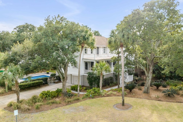 view of property featuring a garage