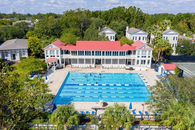 view of pool with a patio