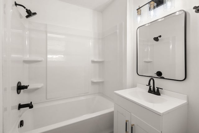 bathroom featuring vanity and bathtub / shower combination