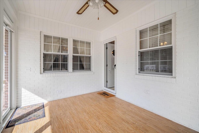2830 Wire Rd, Saint George, SC 29477 - view of exterior entry with ceiling fan and a deck