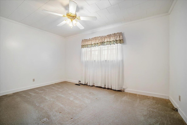 2830 Wire Rd, Saint George, SC 29477 - carpeted empty room with crown molding and ceiling fan