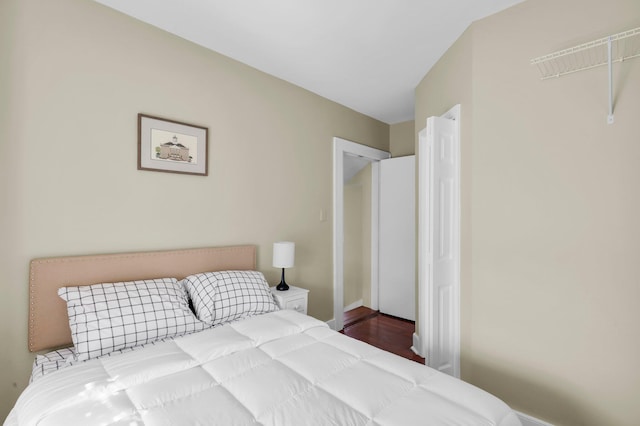 bedroom featuring hardwood / wood-style flooring