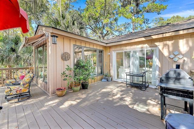 deck with grilling area