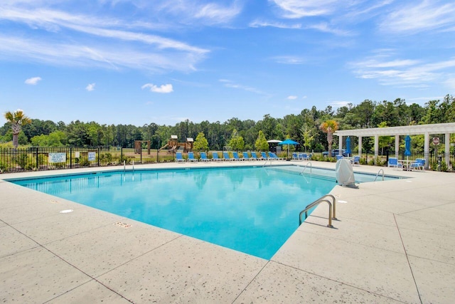 view of pool with a patio