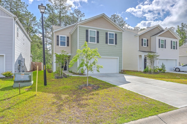 view of front facade featuring an attached garage and concrete driveway