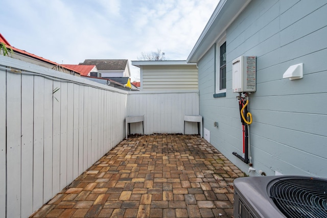 view of patio / terrace featuring central AC