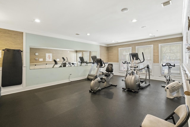 130 River Landing Dr Unit 4102, Charleston, SC 29492 - gym featuring recessed lighting, baseboards, and ornamental molding
