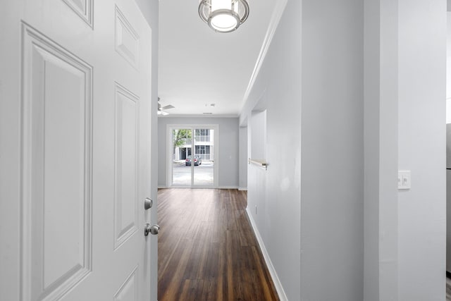 130 River Landing Dr Unit 4102, Charleston, SC 29492 - corridor featuring dark wood-type flooring, baseboards, and crown molding