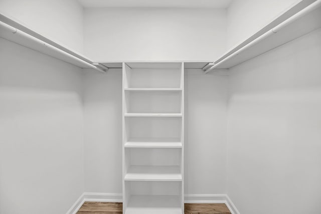 spacious closet with wood finished floors