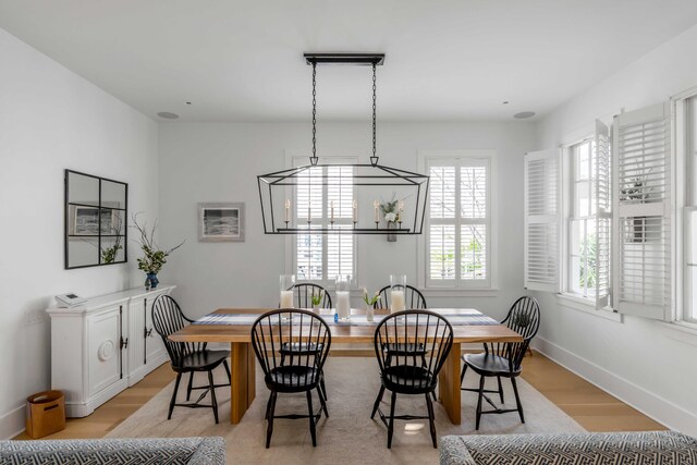 dining area featuring light hardwood / wood-style flooring