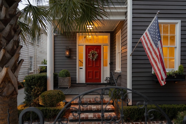 view of exterior entry