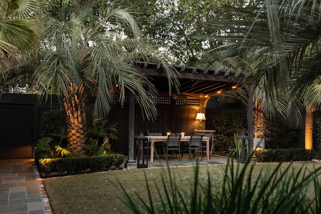 view of patio / terrace with a pergola