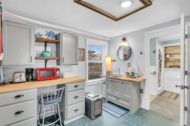 home office featuring sink